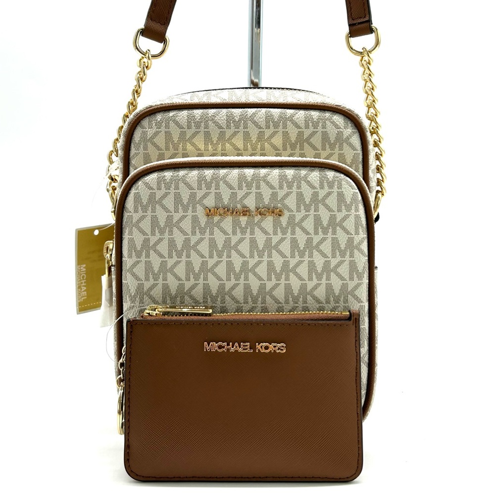 Michael Kors JST Medium Logo Crossbody & Matching Coinpouch Card Case Wallet